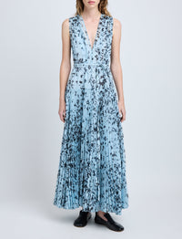 Robe Pat en chiffon imprimé - Sky Blue Multicolor