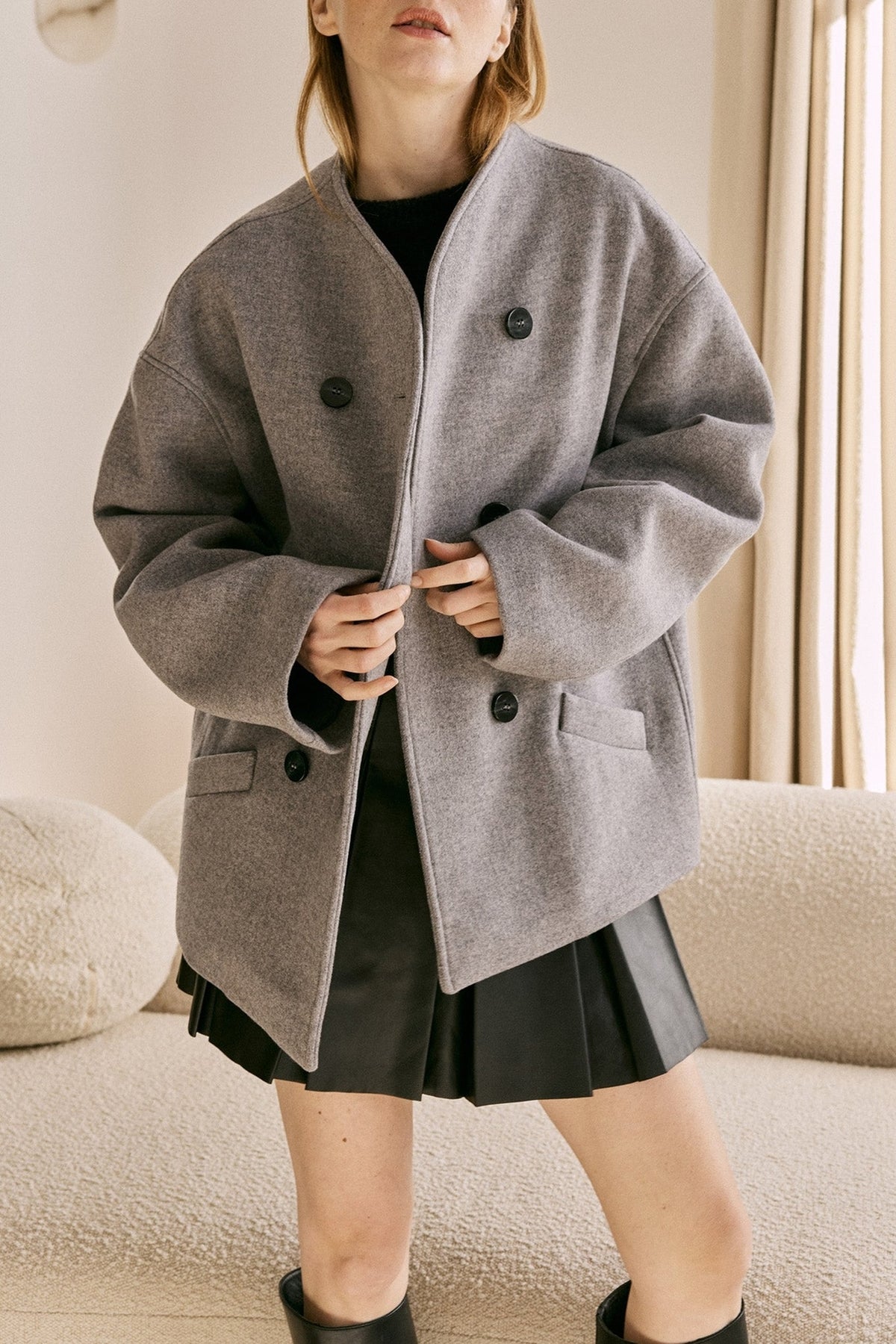 PRIX RECO : 110 // Manteau Le Ralph en laine et cachemire mélangé - Gris moyen