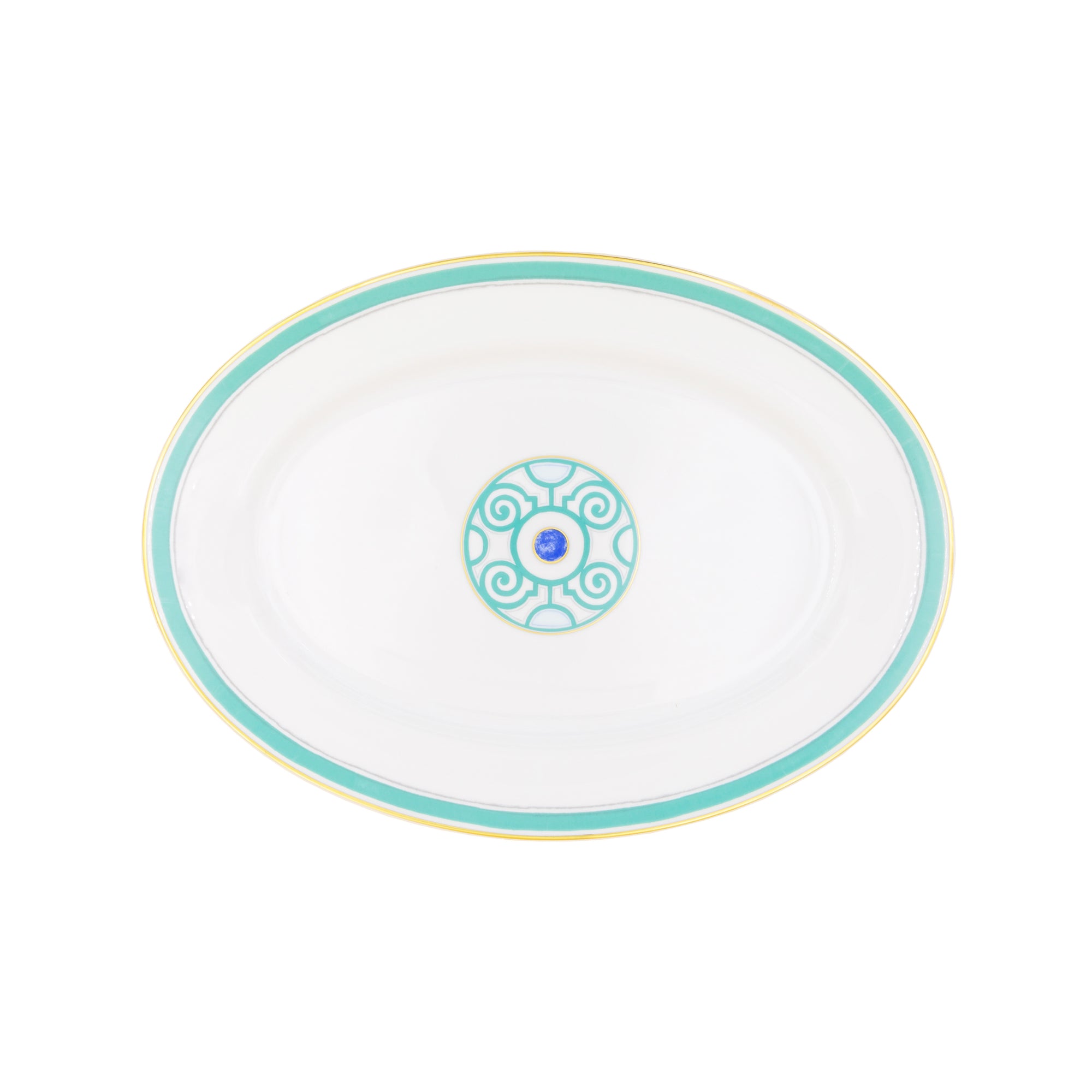 Plat ovale Grand Parc en porcelaine - Or