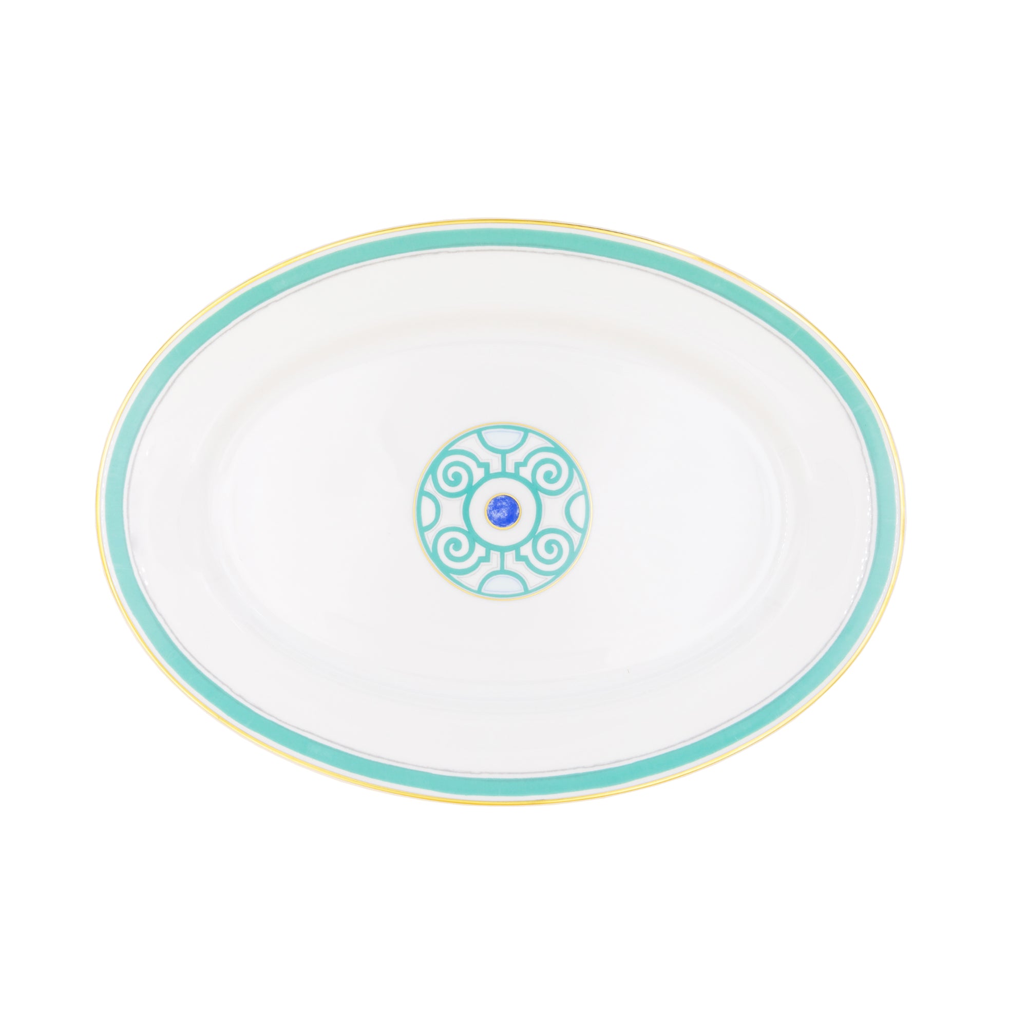 Plat ovale Grand Parc en porcelaine - Or