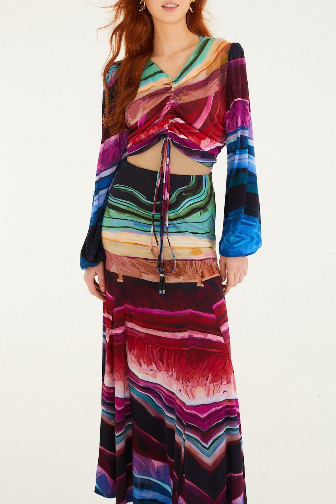 Jupe longue Precious Gems - Multicolore