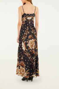 Robe longue Majestic Garden - Noir
