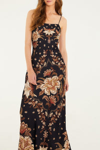 Robe longue Majestic Garden - Noir