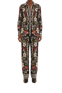 Chemise Rococo Flowers - Noir