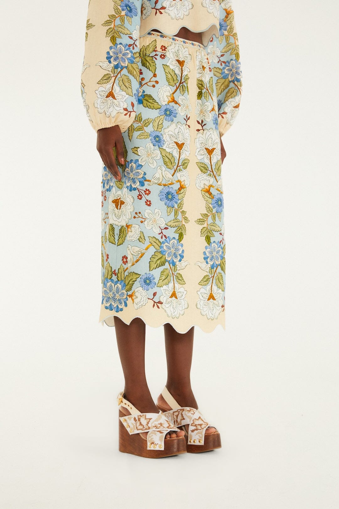 Garden Scarf Blue Jupe - Garden Scarf Blue