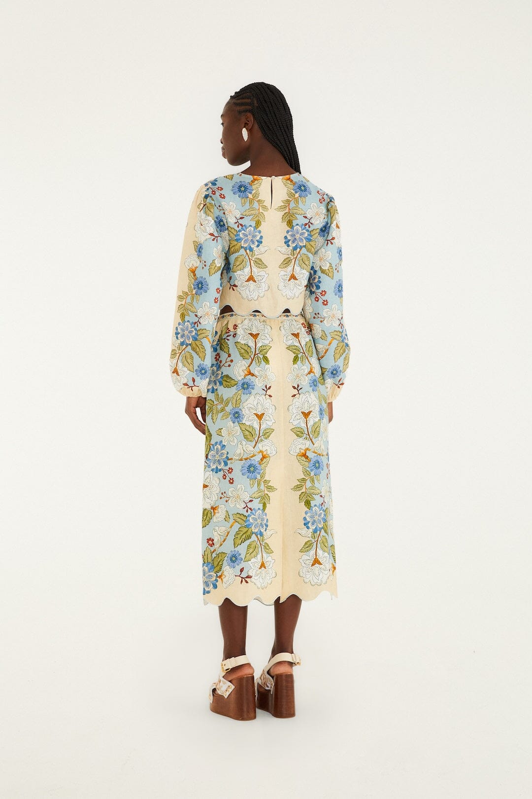 Garden Scarf Blue Jupe - Garden Scarf Blue