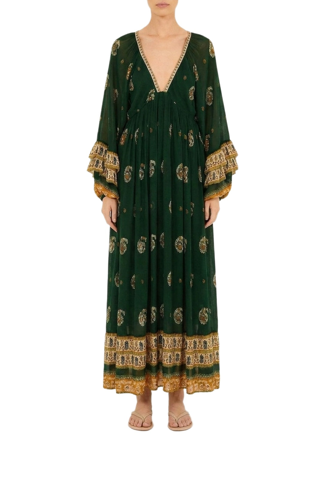 NEW_FELIX_JAMBES_Ayla Green Robe longue - Ayla Green