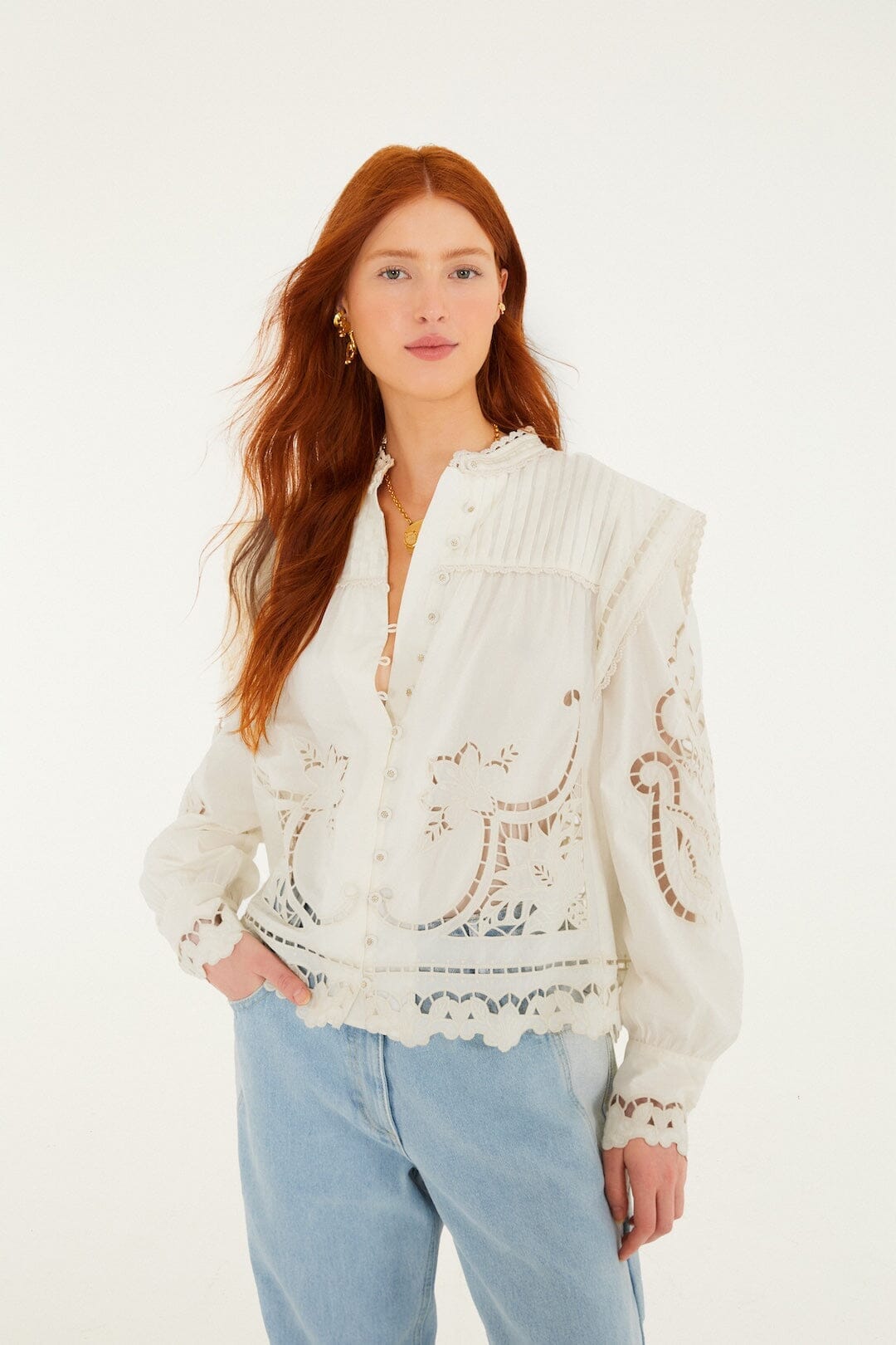 CHECK VUE_Off White Blouse - Off White