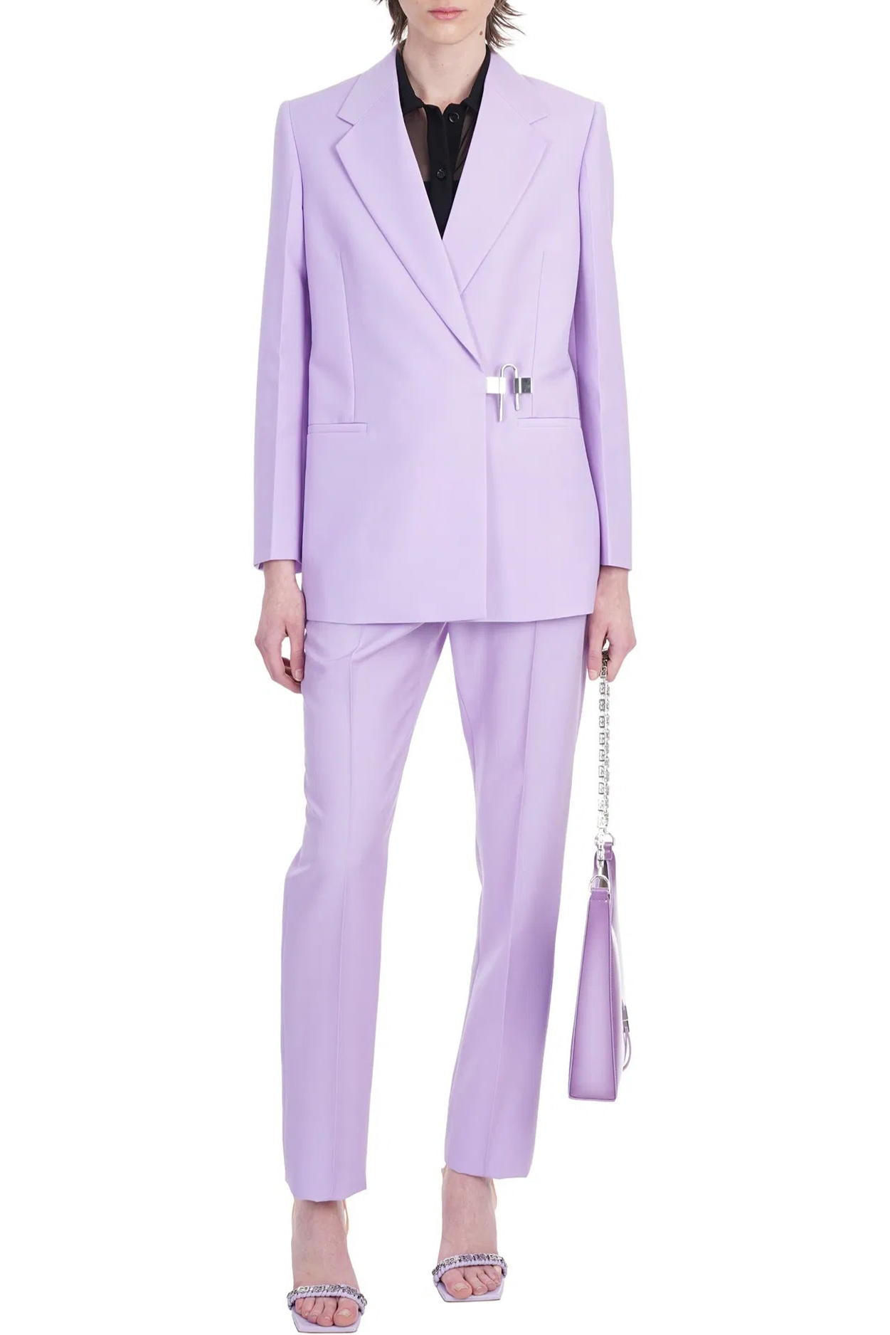 Veste à fermeture U-lock en laine - Mauve