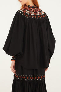 Chemise brodée - Noir