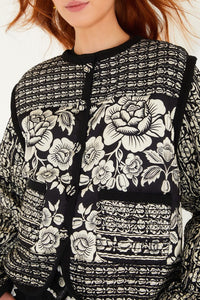 Cashews And Birds Jacket - Black