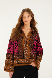 Leopard Scarf Caramel Maille - Leopard Scarf Caramel