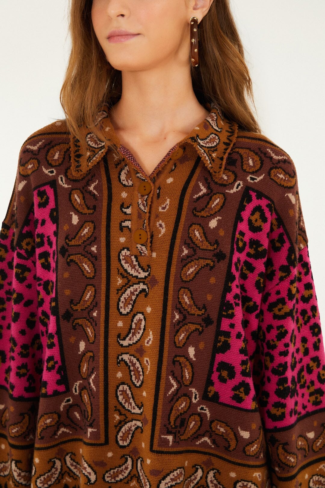Leopard Scarf Caramel Maille - Leopard Scarf Caramel