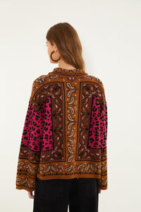 Leopard Scarf Caramel Maille - Leopard Scarf Caramel