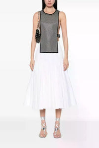 Plastron brodé en laine - Black