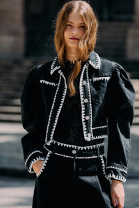 Black Denim Veste - Black Denim