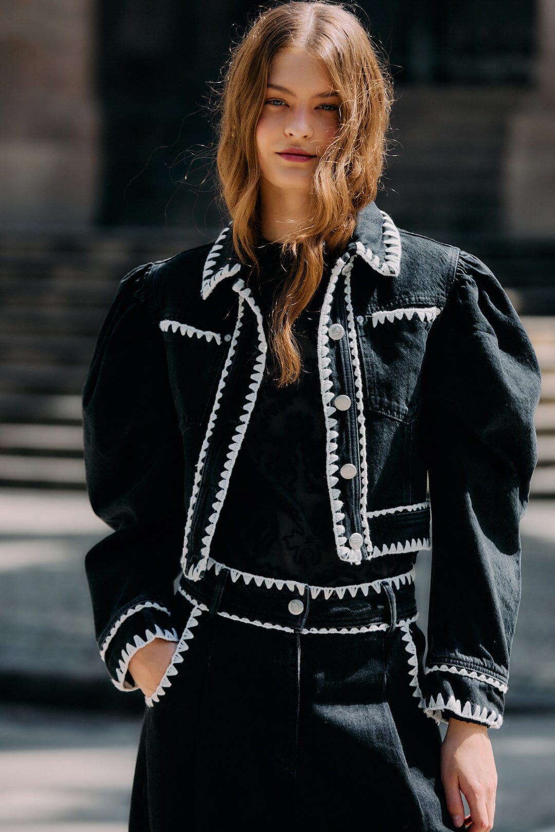 Black Denim Veste - Black Denim