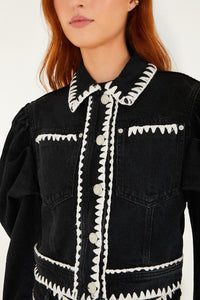 Black Denim Veste - Black Denim