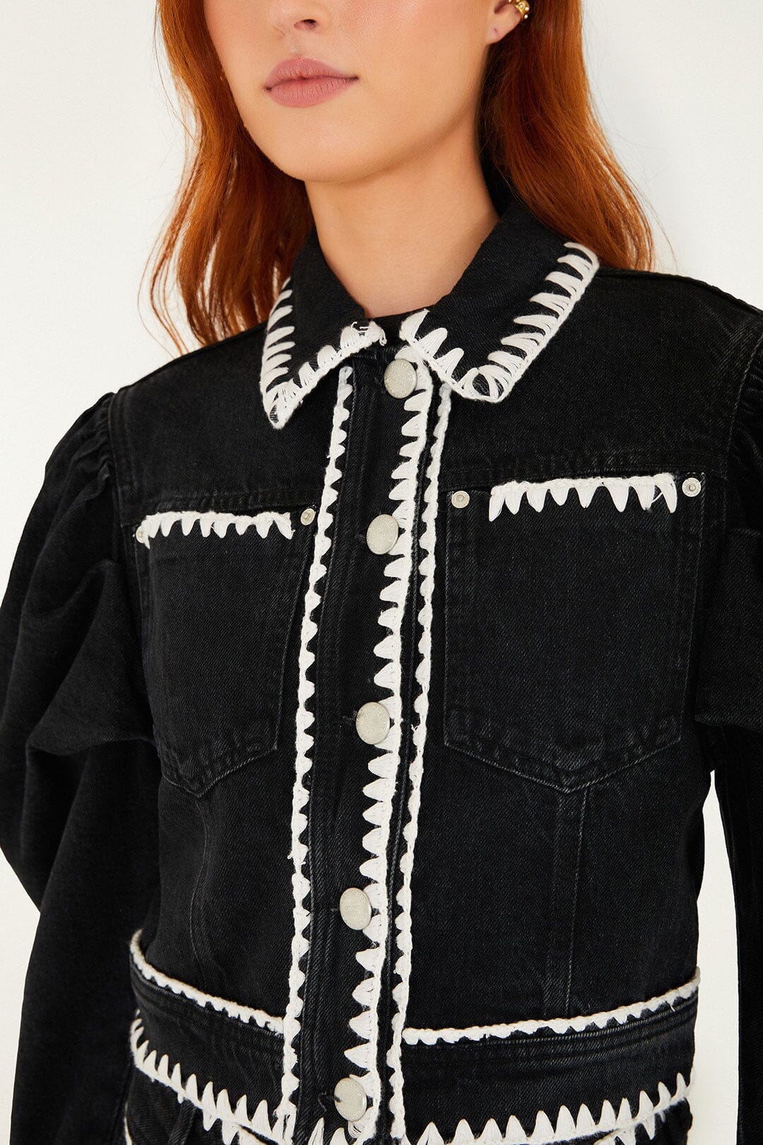 Black Denim Veste - Black Denim