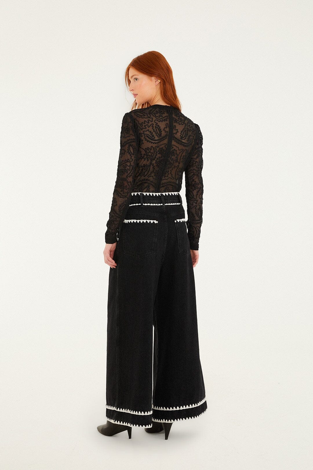 Black Denim Pantalon - Black Denim