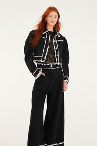 Black Denim Pantalon - Black Denim