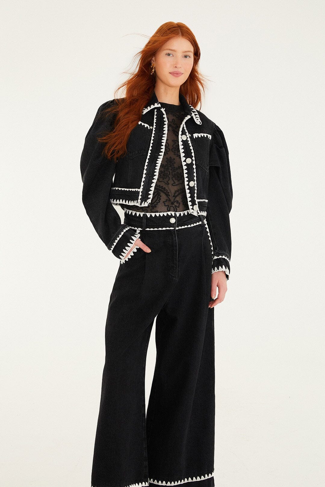 Black Denim Pantalon - Black Denim
