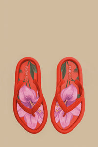 Canoe patterned flip-flops - Orange