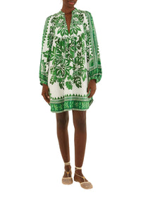 NEW_DIFFUSELY_Flora Green Robe courte - Flora Green