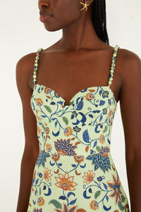 BADVIEW_NEW_Floral Delhi Light Green Robe midi - Floral Delhi Light Green