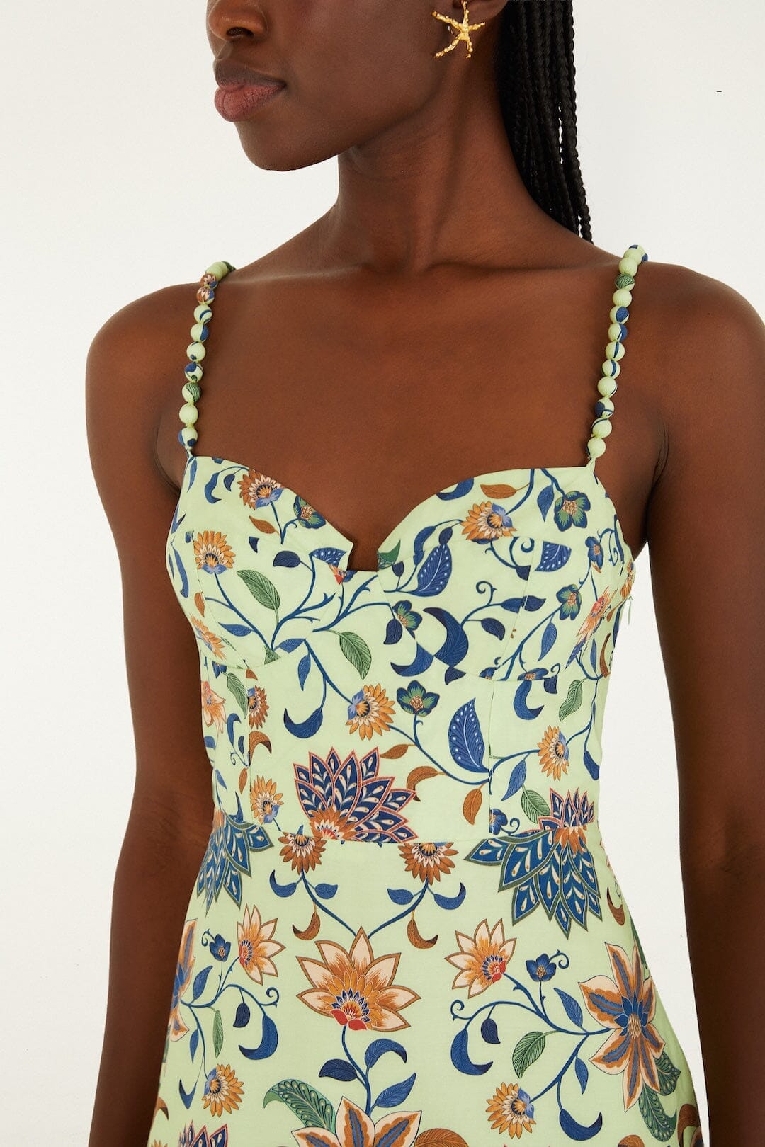 BADVIEW_NEW_Floral Delhi Light Green Robe midi - Floral Delhi Light Green