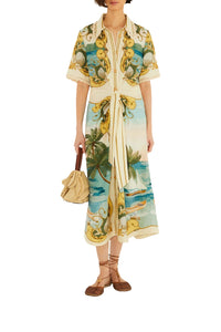 DIFFUSELY_Royal Sea Multicolor Robe midi - Royal Sea Multicolor