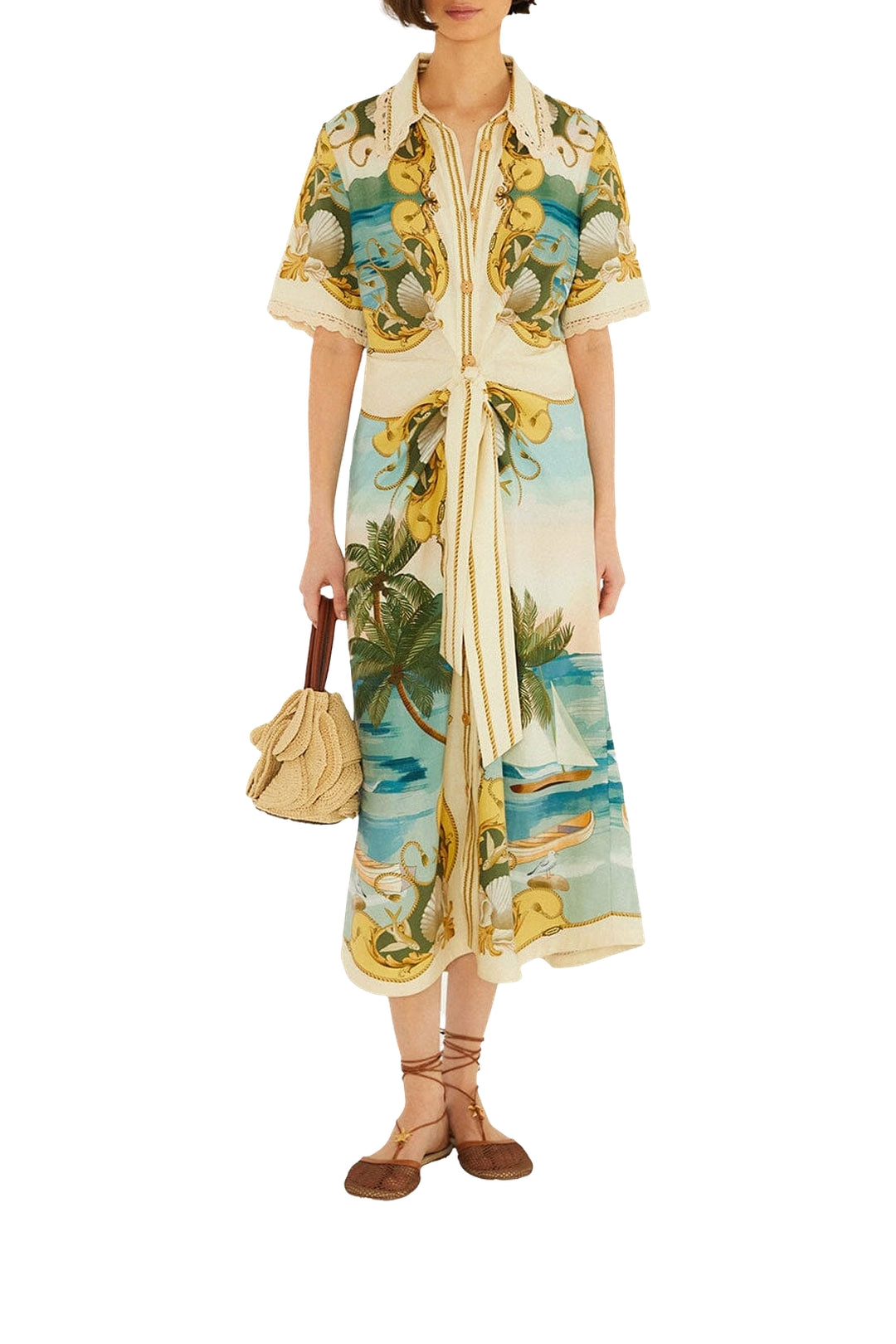 DIFFUSELY_Royal Sea Multicolor Robe midi - Royal Sea Multicolor