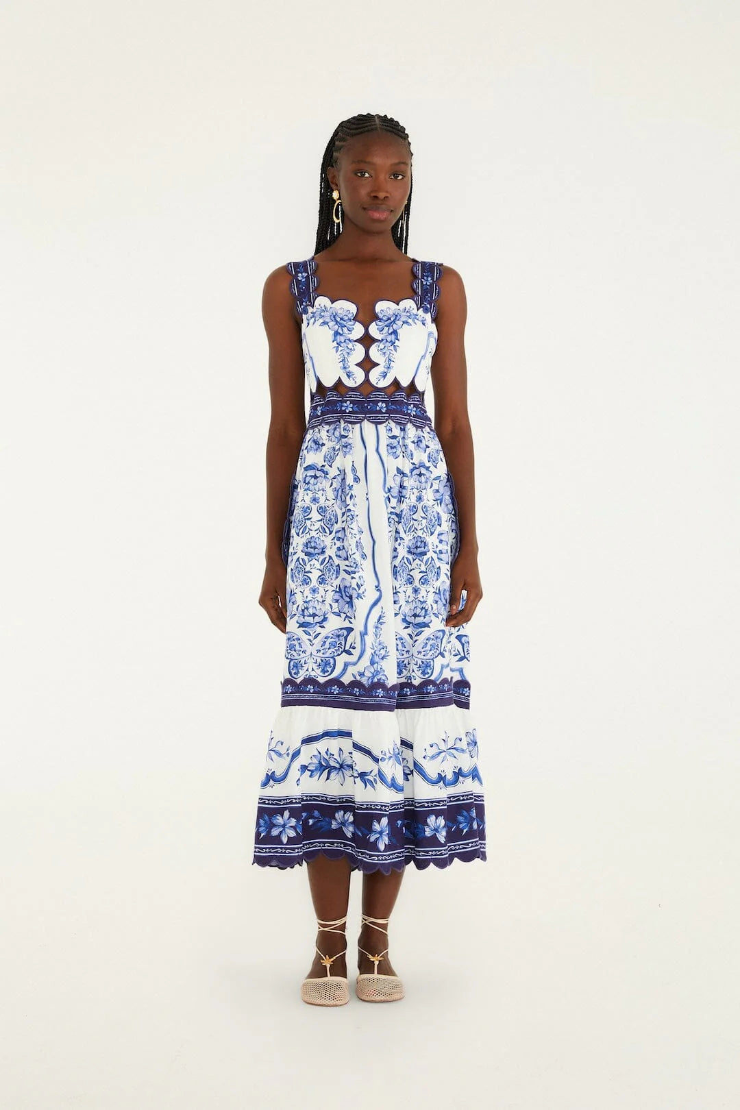 DIFFUSELY_Garden Off White Robe midi - Garden Off White