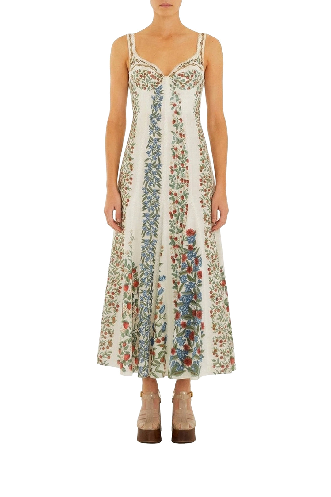 Robe longue Fruit Beauty en lin - Blanc