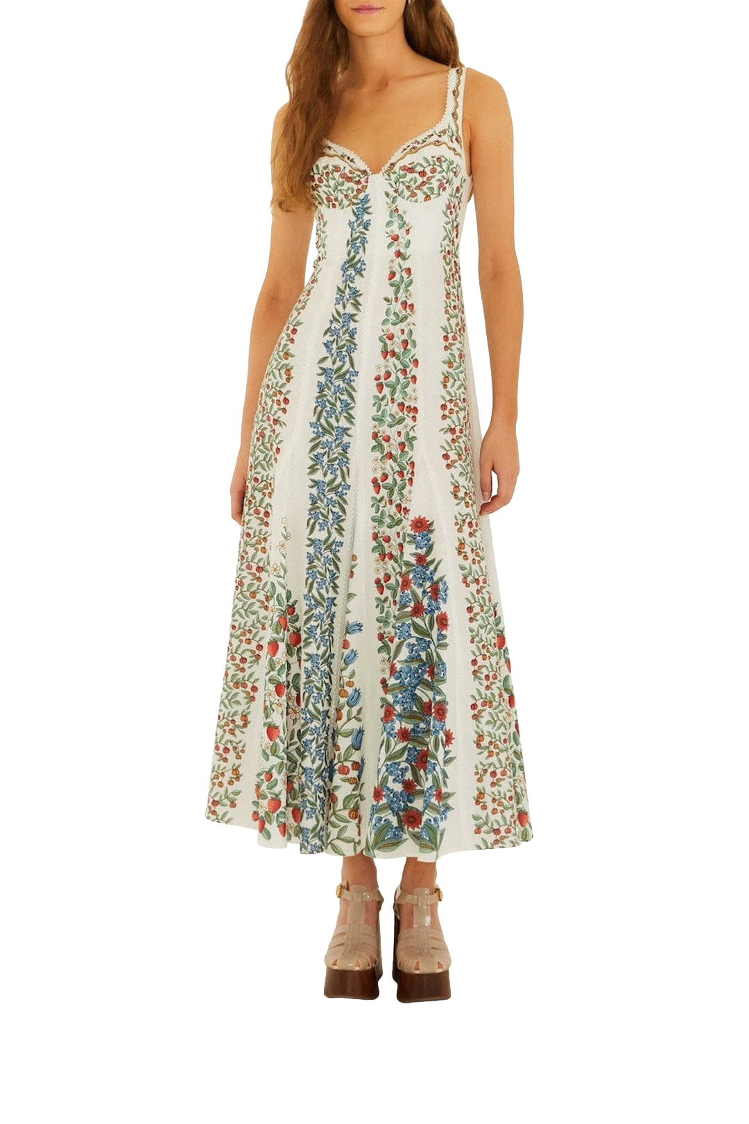 Robe longue Fruit Beauty en lin - Blanc