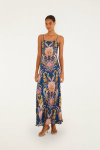 Sea Garden Navy Blue Robe longue - Sea Garden Navy Blue