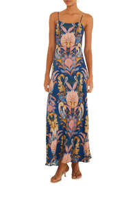 NEW_DIFFUSELY_Sea Garden Navy Blue Robe longue - Sea Garden Navy Blue