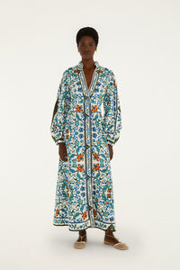 Flora Tile Off White Robe longue - Flora Tile Off White
