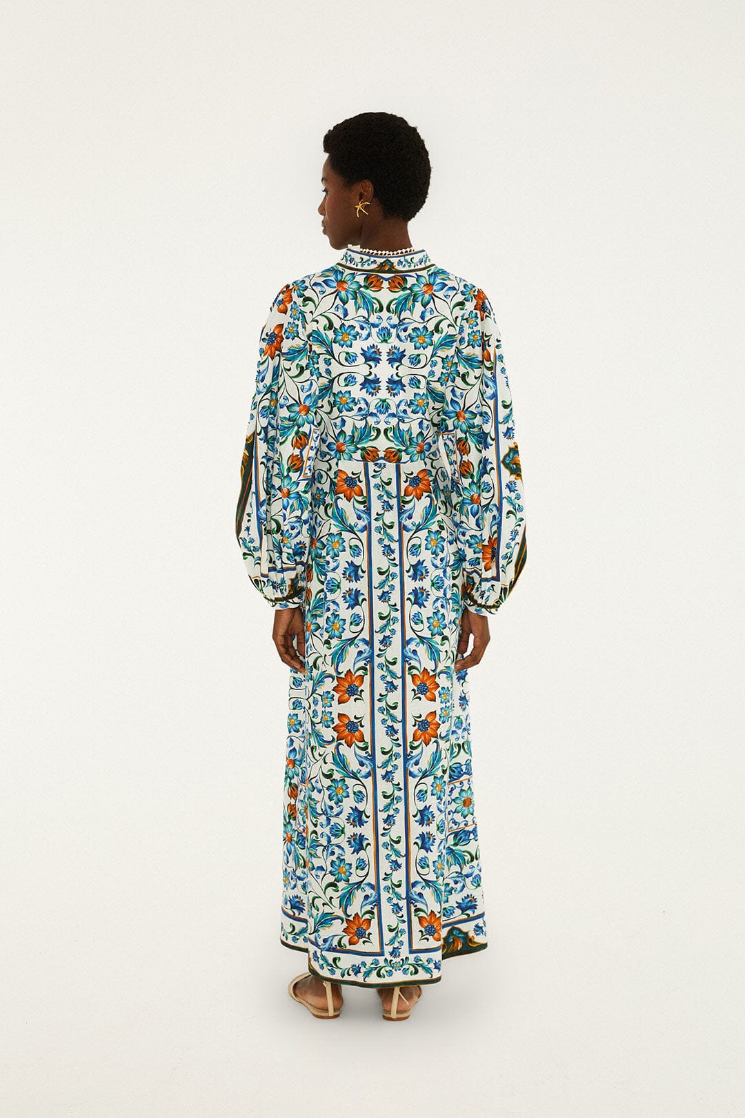 Flora Tile Off White Robe longue - Flora Tile Off White