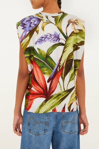 Florart linen shirt - Blue