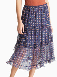 BASEPLUS_Multicolor Blue SKIRT - Multicolor Blue