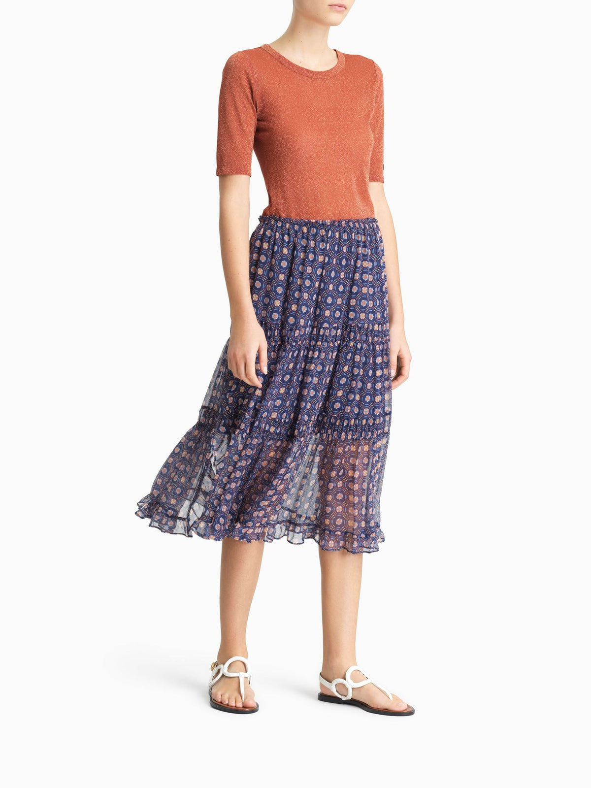 BASEPLUS_Multicolor Blue SKIRT - Multicolor Blue