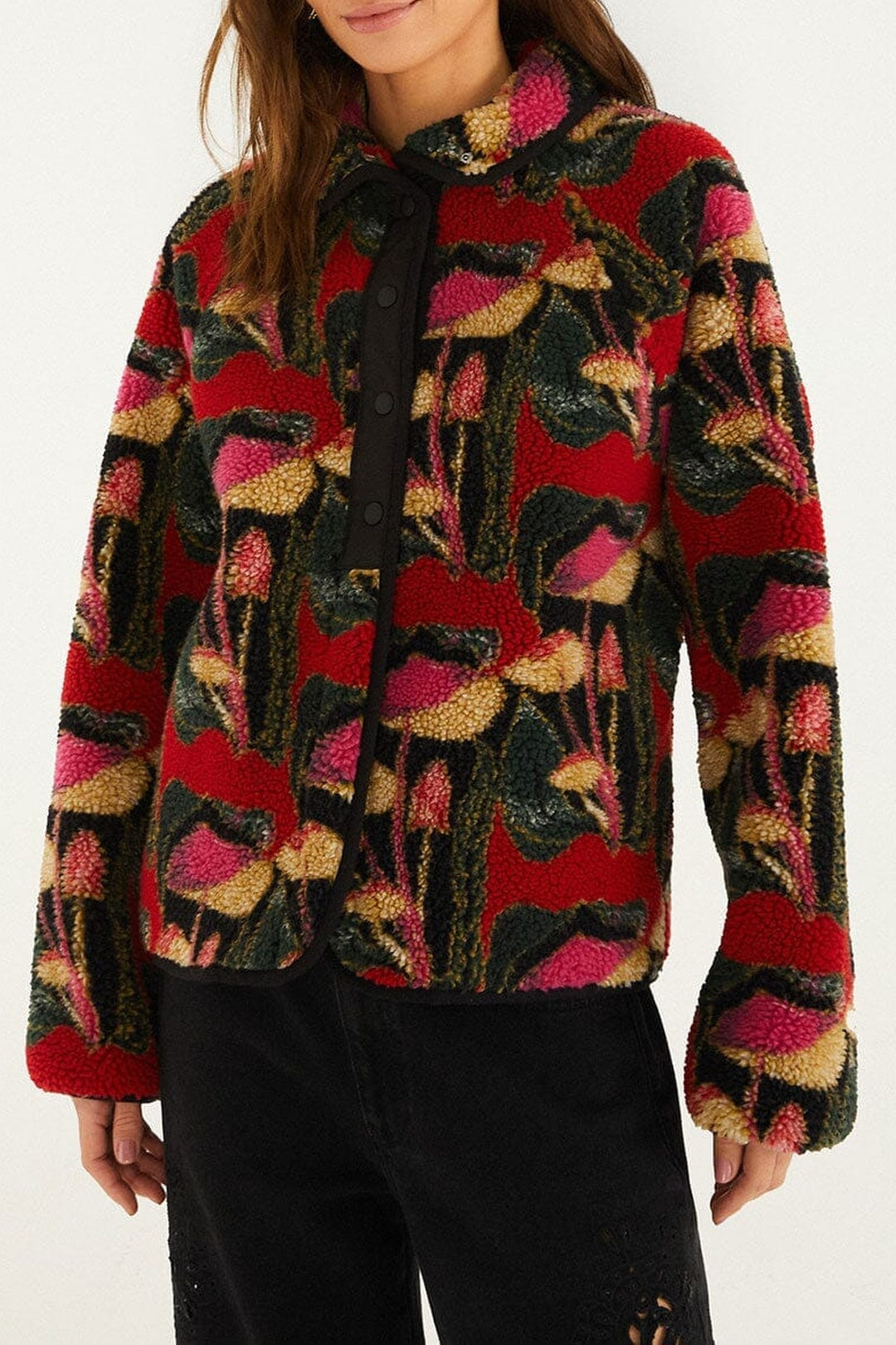 Wild Mushrooms Bomber Jacket - Black
