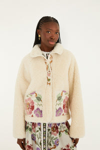 Rococo Flowers Cream Bomber - Rococo Flowers Cream