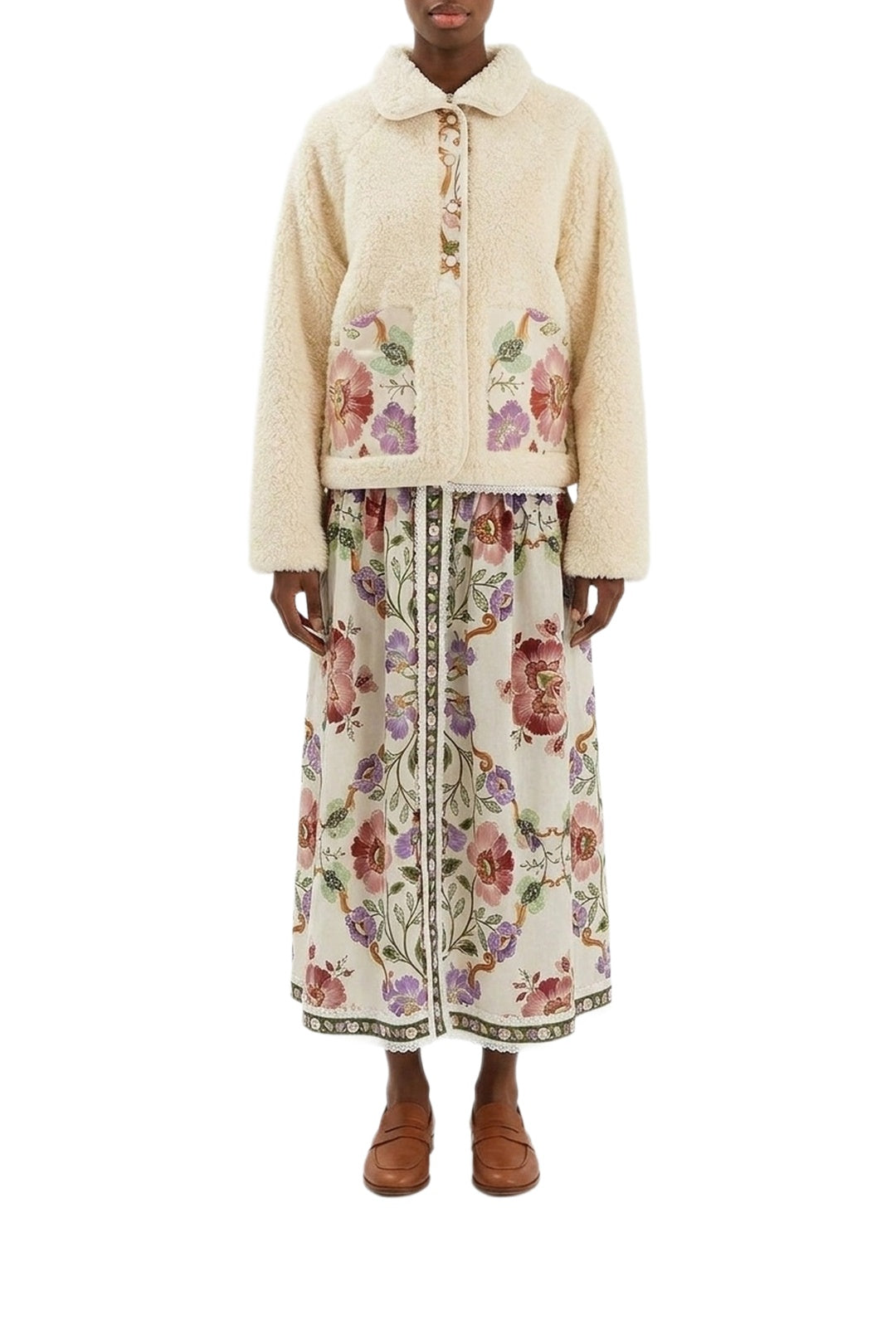 NEW_FELIX_JAMBES_Rococo Flowers Cream Bomber - Rococo Flowers Cream