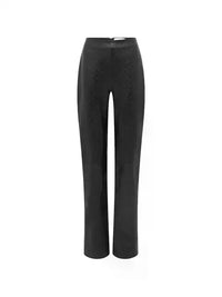 Satin Grain Leather Wide Leg Pants - Noir