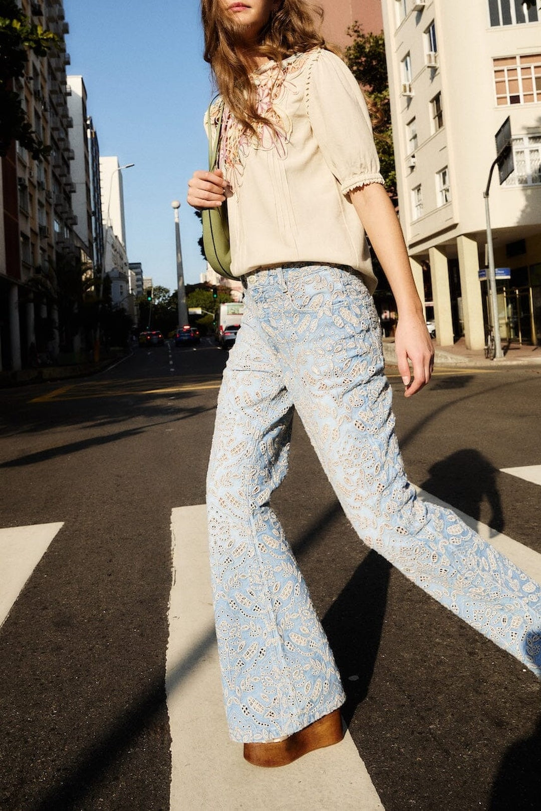 Pantalon Eyelet - Bleu