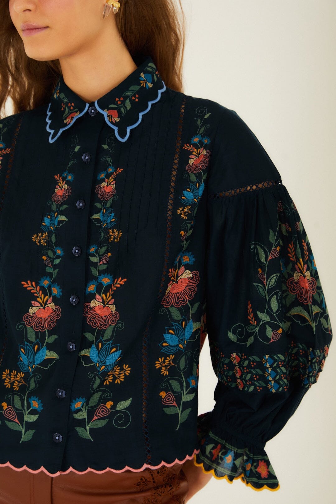 Stitched Garden Navy Blue Blouse - Stitched Garden Navy Blue