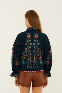 Stitched Garden Navy Blue Blouse - Stitched Garden Navy Blue