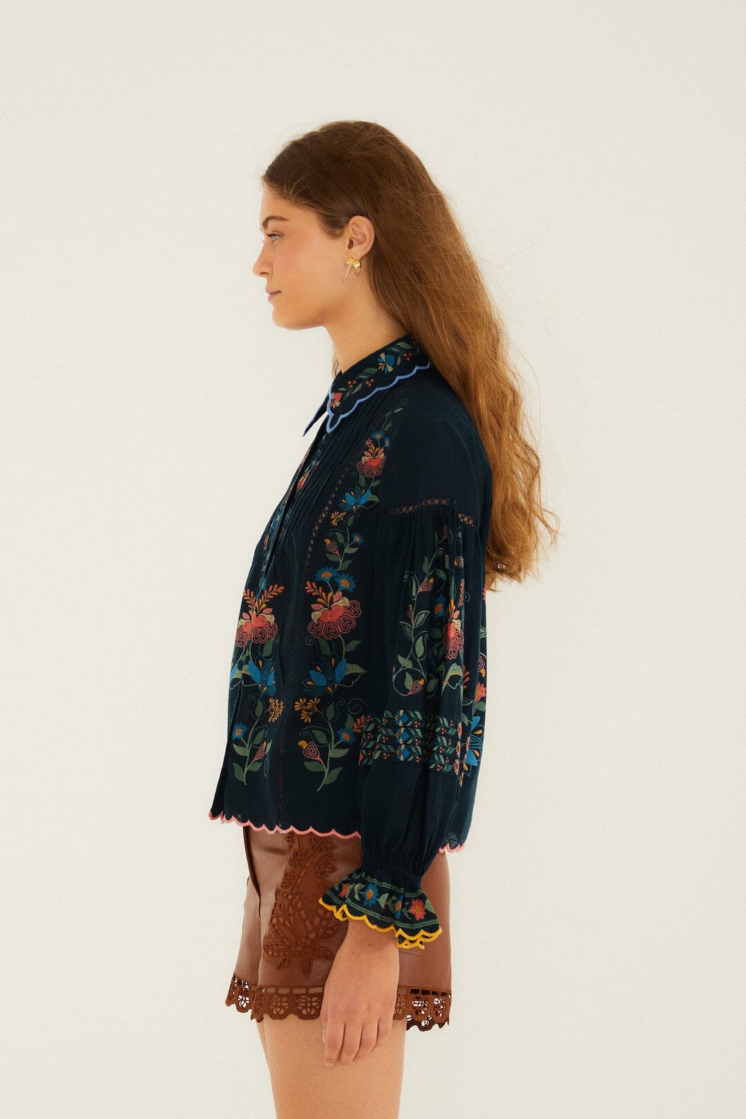 Stitched Garden Navy Blue Blouse - Stitched Garden Navy Blue